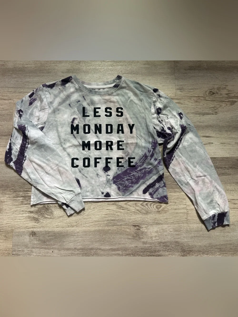 Freeze Tie-Dye Crewneck Sweater - Gray & Purple -